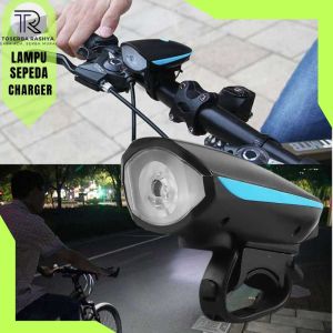 TaffLED Lampu Sepeda Depan Yang Bisa di Cas Super Terang Kelap Kelip Plus Klakson Anti Air murah LED Cree XPG 1200 mAh 250 Lumens // Bmx / Ontel / Lipat