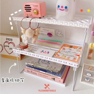 Folding Desk Organizer Storage Rack Student Desktop Shelf Organizer Stationery Shelf Desk Study Table