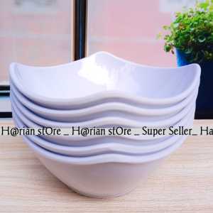 12 PCS MANGKUK MELAMIN  KOTAK 6INCH MANGKUK MIE BAHAN TEBAL TAHAN PANAS FGREE KERDUS