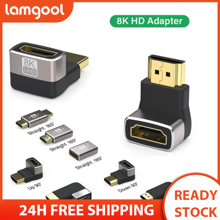 HDMI Connector Extender 2.1 Cable Adapter 90 Degree Right Angle Male to