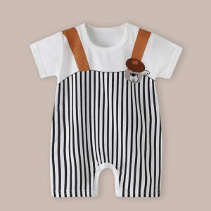 AILEBE Baby Bodysuits Cotton Onesie Infant Romper Newborn Baby Clothes Jumpsuit Soft Breathable Combed Cotton Button Design Boy Girl 0-12M Cute Fashion Style
