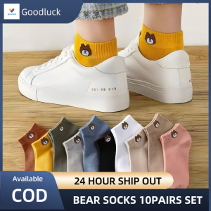 Goodluck Set Of 10Pairs Korean Style High Quality Ankle Socks Three Stripe Fashion Style Socks For Men Size38-45