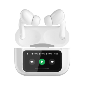 A9 Pro Wireless Bluetooth Earbuds with Touch Display ANC and Call Control - Noise Cancellation C-Type Charging Case Included