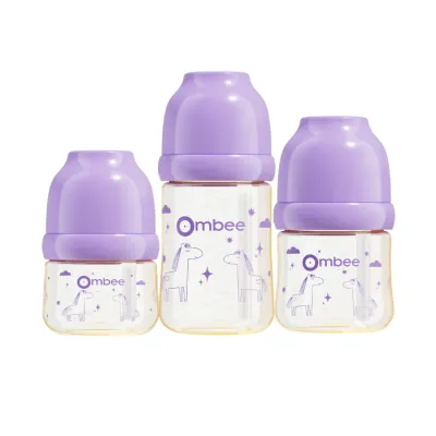 Bình sữa chống sặc Ombee PPSU núm ty siêu mềm chống sặc chống đầy hơi cho trẻ sơ sinh 90ml/170ml/270ml