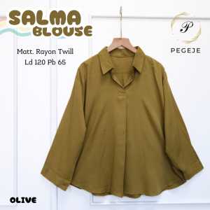 BISA COD Atasan Wanita Kemeja Rayon Motif Polos Warna Cantik Dan Menarik Salmaa Blus Tiamo