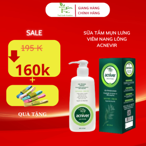 Sữa Tắm Mụn Acniver Giảm Mụn Lưng Ngực Mông Giúp Làm Sạch Da Toàn Thân Loại Bỏ Bụi Bẩn Dầu Nhờn Chai 210ml khử mùi cơ thể