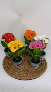 ต้นโป้ยเซียน โป้ยเซียนดินปั้น ขนาดสูง 4 นิ้ว