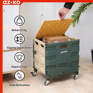Maxbuilt Troli Lipat Portable 4 Roda 25 Kg - Hijau Alat Pengangkut Barang Dengan Roda Wheels Cart Troli Kardus Box