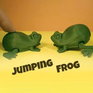 LIAND Flexible 3D Printed Frog Model Realistic Movable Mini Frog Figurine Kawaii Cartoon Jumping Frog Desk Toys Decoration Accessories