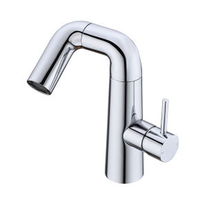 China Single Handle 360 Degree Rotation 59A Brass Material Bathroom Mixer Tap Basin Faucet for Modern Bath/Vanity/RV