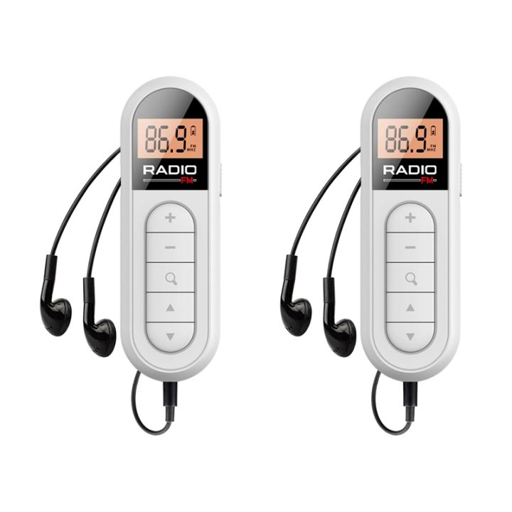 Mini UKW Radio Wiederaufladbar 300mAh – Tragbar Mit Clip, 76-108 MHz, LCD-Display, Kopfhöreranschluss 3,5 Mm