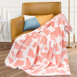Cow outdoor warm blanket digital printed nap blanket flannel warm blanket
