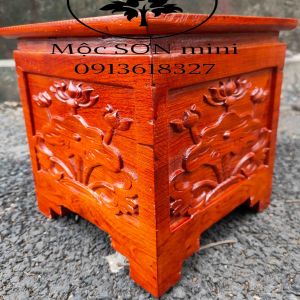 Đế hoa sen vuông gỗ hươngnhất sơn sen đế bát hươngcó cỡ mặt và cao 16x16 và 18x18 và 20x 20 và 22x22