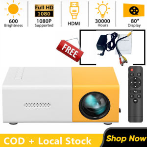 YG-300 80inch projector screen+tripod cable Mini portable led Projector Portable Video Movie Projector Beamer with HDMI USB TF Card AV for Home Bedroom Living Room Small Desktop Projector