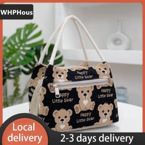 [COD] WHPHous Ship within 24 hours Fashion Cartoon Bear Lunch Bags For Women Large Capacity Tote Picnic Drink Lunchbox Bag Portable Outdoor Office Food Bags