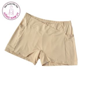Quần mặc trong váy bầu cạp chéo có túi cotton 100%