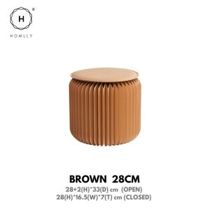Homlly Eco Craft Paper Foldable Stool Chair with Cushion