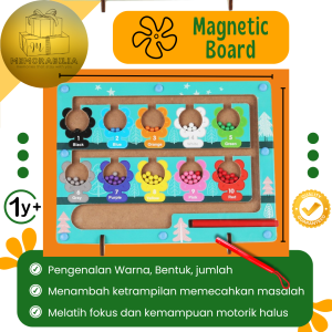 Mainan Edukasi Magnetic Puzzle Montessori Melatih Focus Motorik Halus Anak Kado Hadiah Ultah