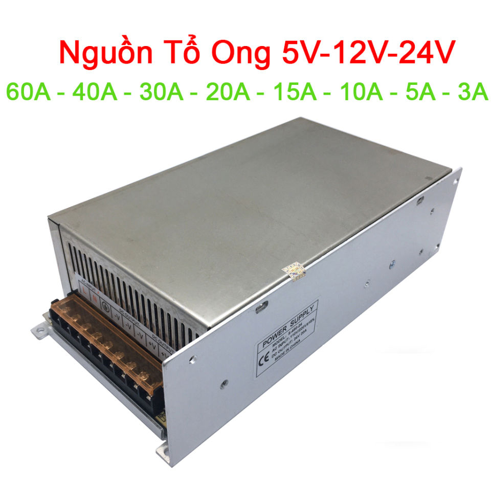 Nguồn tổ ong 12V 5A chuyên dùng cho camera đèn led motor mini...