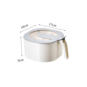 4 Section Cube Seasoning Box with Serving Spoons Spice Jar Set Condiment Storage Container with Lids