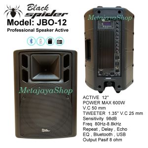 Active Speaker Professional 12" Blackspider JBO-12 Speaker Aktif 12 inch Repeat-Delay-Echo-EQ-BT