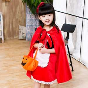 Halloween Costume Little Red Riding Hood Child Witch Cosplay Role Play Makeup Dance