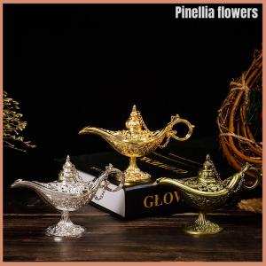 Pinellia flowers Hollow Fairy Tale Aladdin Lamp Wishing Tea Pot Retro Home Aromatherapy Ornaments