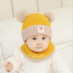 murah Topi Bayi Kupluk Rajut Pompom Korea 2 warna  Haopenyou mickey mouse