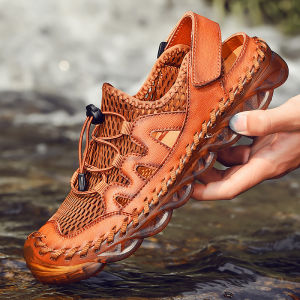 Kulit Olahraga Outdoor Sandal Pria Hiking Gunung Sendal Adventure Anti Slip Mendaki Cowok Dewasa Keren 194