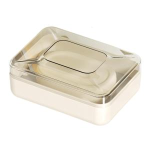 Household PET Soap Box Laundry Countertop Soap Drain Box Storage Shelf Soap Dish Holder Bathroom Access