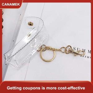 【CANAMEK】 Chapstick Pouch Keychain trong suốt PVC thời trang Son môi chủ cho ngoài trời Lip Balm Son môi dây móc Khóa Phụ Kiện