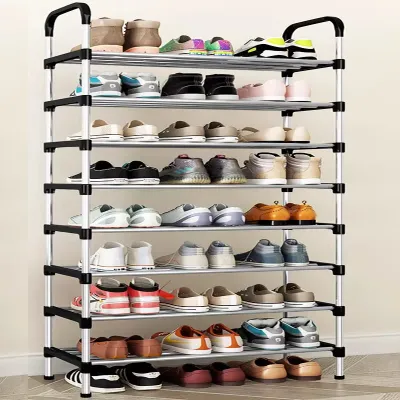 SPACEMADER 3-8 Layer Stainless Shoes Rack Shoe Cabinet Shoe Rack Indoor Outdoor Student Dormitory Assembled Storage Rack