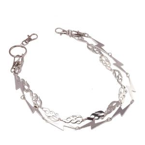 Hip Hop Lightnings Punk chuỗi bên Trên Quần Jean Quần Túi Xách Cho Cô Gái Quần chuỗi dây đeo trên người Đường Phố Quần Áo Đồ Trang Sức