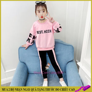 Bộ thu đông cho bé gái 18-45kg BEST bộ dài tay bé gái 5-15 tuổi vải dày dặn giữ ấm tốt hàng may kĩ