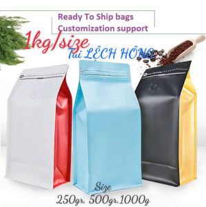[1kg/size] CHƯA ĐÓNG VAL- Túi zipper đựng cafe màu lệch hông/250gr/500gr/1kg