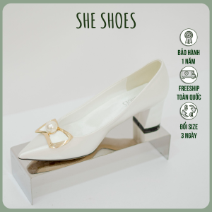 Giày cưới đẹp ♥️ Giày gót vuông 5p cô dâu cao cấp độc quyền bởi SHE SHOES - GC05002