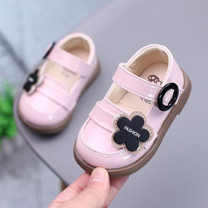 Giày Tiểu Thư Cho Bé Gái - Giày Da Pu Phủ Bóng Siêu Bền Siêu Mềm Cài Hoa Quai Dán - G07