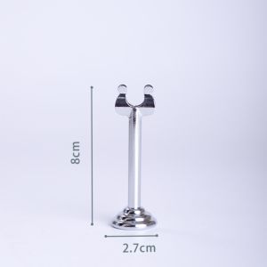 GOLDVAULT U Shape Name Card Holder Multifunction Stainless Steel Name Card Display Stand Stable Base Price Display Rack Table Accessories