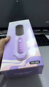 🔥IN Stocks🔥Rechargeable Hair Straightener Brush 160°C–200°C Electric Hot Comb with Type-C Cable & 2 Hair Sectioning Clip