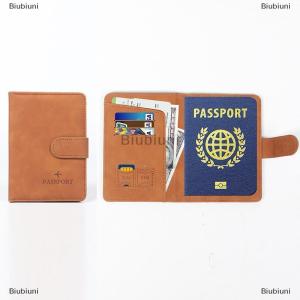 [COD] Biubiuni Women Men RFID Passport Cover Business ID Bank Card Passport Covers PU Leather Passport Holder Case Travel Accessories