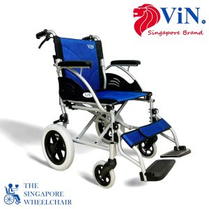ViN-32AS Aluminum Wheelchair Lightweight Foldable Pushchair for Elderly High Quality Anti Rust Material Wheelchairs Push Chair Compact Folding Light Weight SG