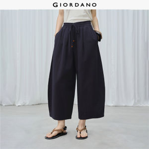 Giordano Women Drawstring waist ankle length balloon pants Free Shipping 18416312
