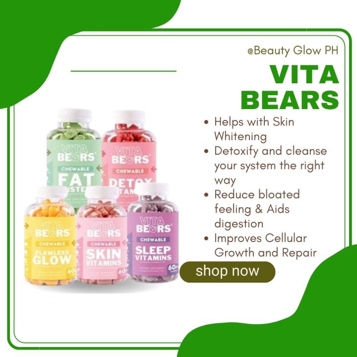 Vitabears Gummy Bears Skin Vitamin Chewable Gummies Whitening Skin  Nourishment Collagen with Glutathione Pampaputi ng Skin