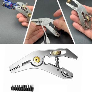 HUNIU Pliers 5 in 1 Multi-tool Parallel Wrench Hex Screwdriver Electrical Disconnect Pliers Precision CNC Manufacturing Portable Cap Opener Pocket Carrying