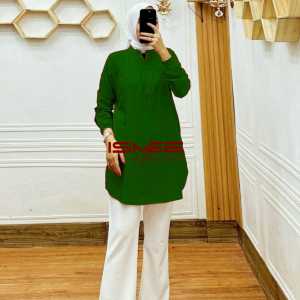 Ismee House Blouse Polos Lengan Panjang Wanita Dewasa Terbaru Kecil Jumbo Bahan Katun Rayon Viscose