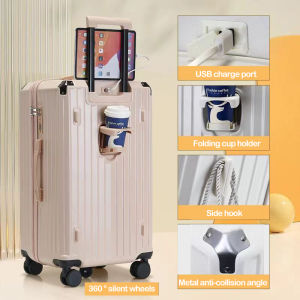 COD 20/26/30 Inch Large Capacity USB Luggage Trolley Travel Bag 5 Wheels Luggage TSA Customs Lock Luggage Suitcase