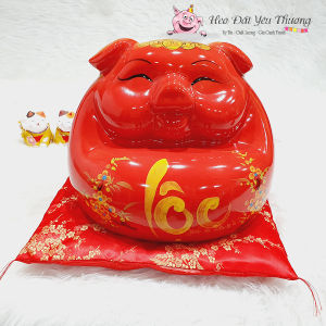 Lợn phệ mắt híp gốm sứ gồm 3 kích thước size 1 size 2 size 3 heo đất tiết kiệm