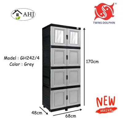 Twins Dolphin 3 Tier / 4 tier Plastic Drawer / Storage Cabinet / Office Storage / Clothes / 3 tingkat laci plastik / almari baju