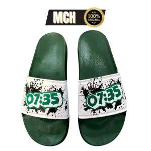 MOCHEL - Sandal Selop Pria dan Wanita Terbaru MOCHEL 07:35 Army Putih HijauBercak Hitam Terbaru