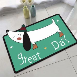 40x60cm Cartoon Door Mat Animal Dog Cat Pattern Bathroom Bath Mat Indoor Door Washable Anti-slip Dirt-Resistant Mat